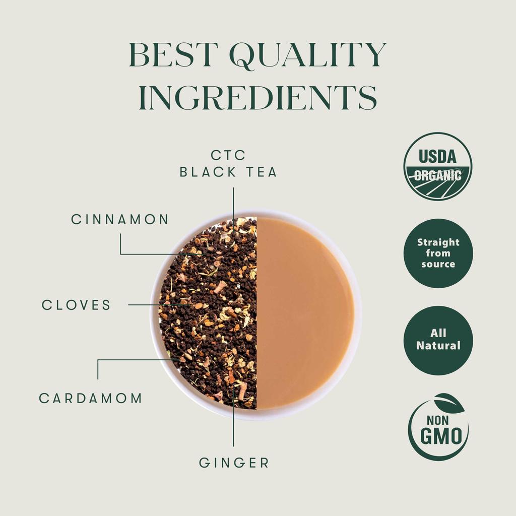 LUXMI Estates Masala Chai Powder 100Gm Pack | Chai Adda-Bari | Organic Black Tea | Strong, Robust & Aromatic Masala Chai | Indian Spice Chai Enrich