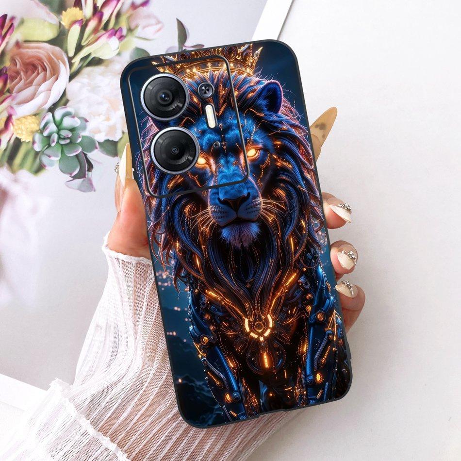 For Infinix Hot 30 5G X6832 Cool Dragon Tiger Pattern Phone Case For Infinix Hot30 5G Black Silicone Soft Cases