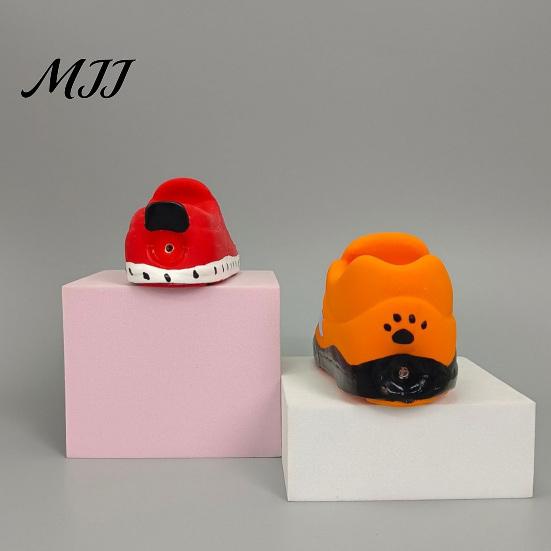 Solo Play Toys for Dogs Cartoon Shoe Squeaky Dog Toy, Funny Sneaker Shape Chew Toy Soft Elastic Teething Small Medium Dogs, Durable Latex