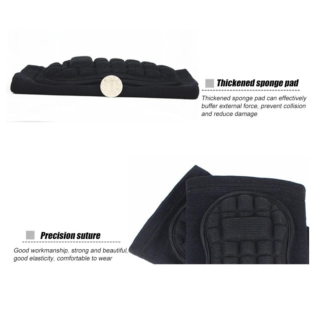 1Pair Anti-Slip Padded Sponge Knee Brace Breathable Flexible Elastic Knee Pad Support for Football Volleyball Dance Sports