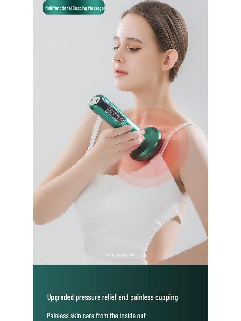Elektrický přístroj na meridiánovou masáž a sací masáž – inteligentní baňkovací přístroj s kamenem Bian pro domácí použití