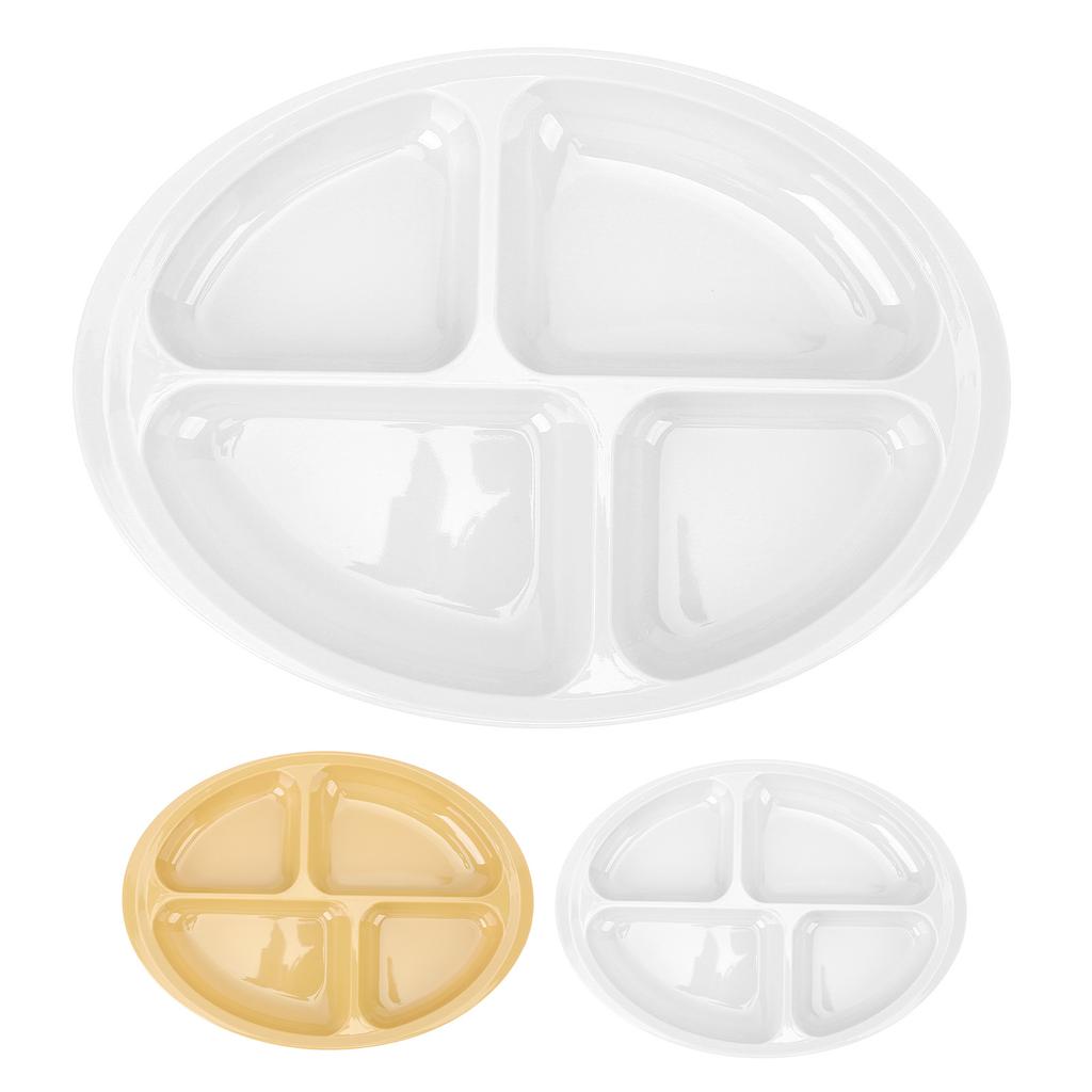 Divider Plate 4 Compartments Anti Slip Mat Round Portion Control Section Plate for Children Elderly
