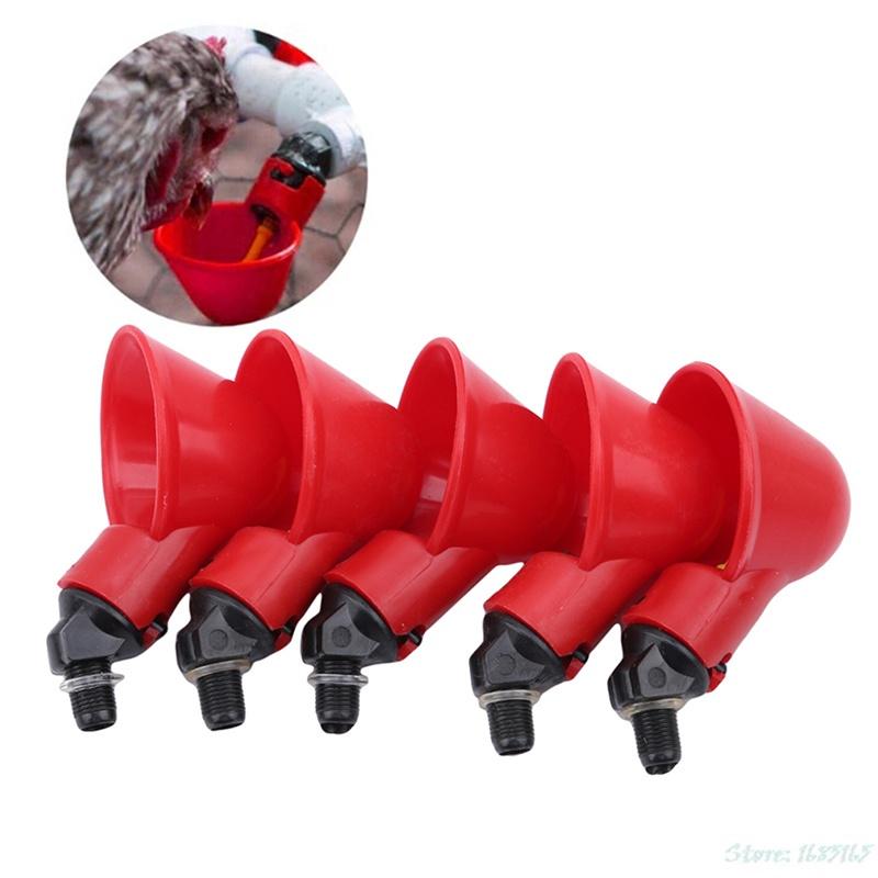 5Pcs/Set Poultry Water Drinking Cups Plastic Poultry Chicken Hen Bird Automatic Drinker