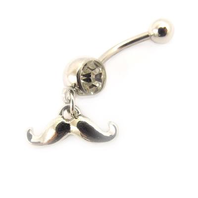 [L1617] - White 'Moustache' Body Piercing