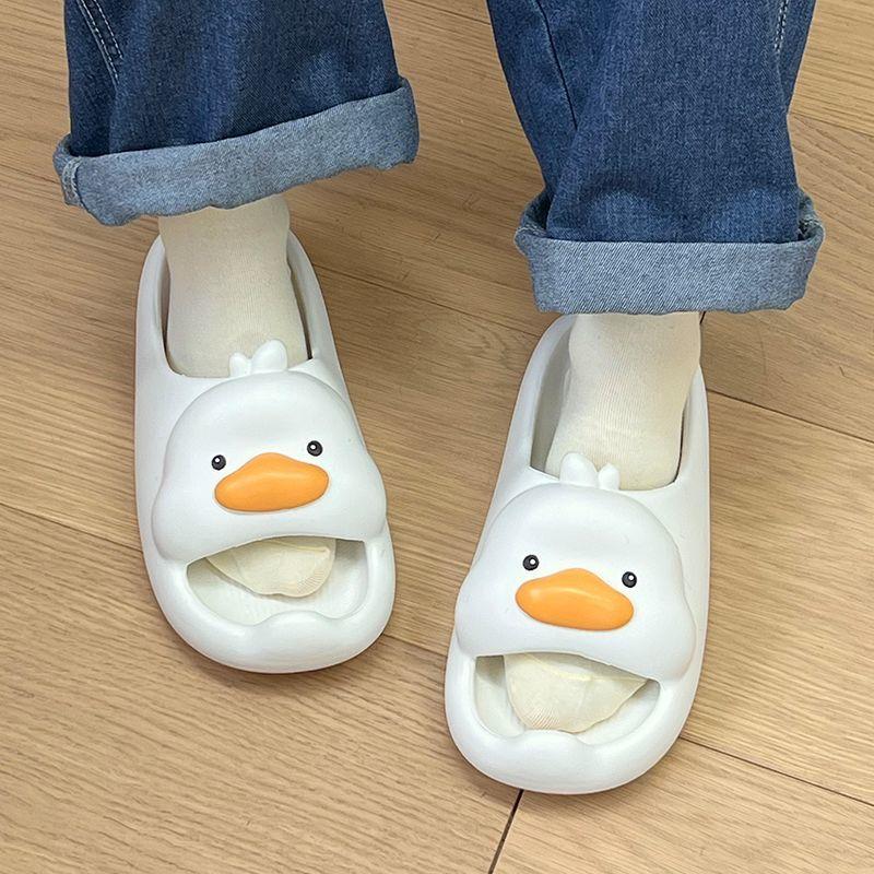 Neue Sommerschuhe für Damen Atmungsaktive Outdoor-Hausschuhe für Frauen Damen Niedliche Cartoon-Ente Flip-Flops Schlichter Slipper