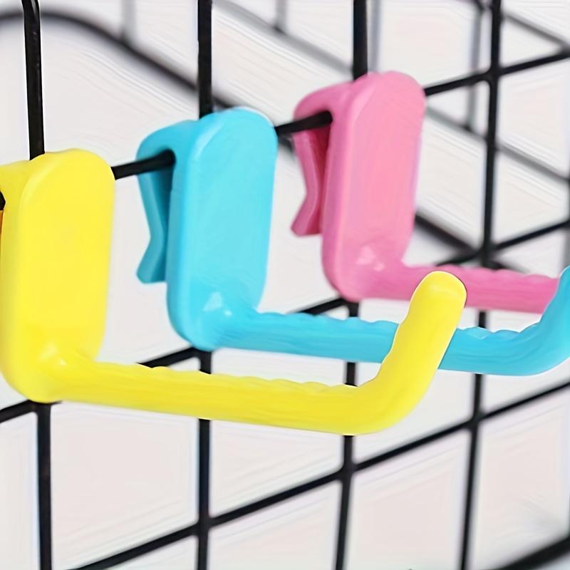 10 pièces de crochets en plastique colorés, adaptés aux panneaux en treillis métallique - solution de suspension facile à installer et réutilisable