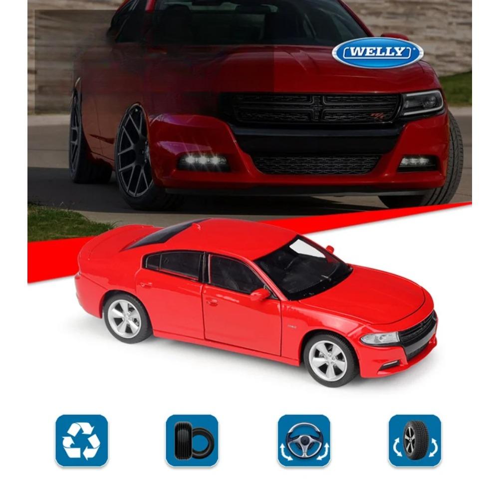 Welly 1/24 2016 DODGE Charger R/T Alloy Sports Car Model Diecast Metal Track Racing Vehicles Car Model High Simulation Kids Gift