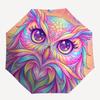 1pc Colorful Owl Automatic Opening/Closing Folding Umbrella with 8 Ribs,Windproof Portable Sunshade Umbrella Holiday gift yy260401031