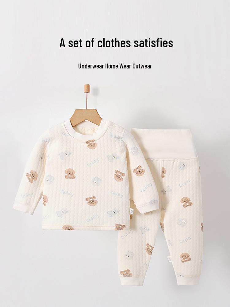 Jingqi Pure Cotton Baby Warm Underwear Set for Boys & Girls - Autumn & Winter Collection