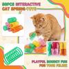 50-Pack Colorful Plastic Coil Springs for Cats – Bouncy Interactive Toys for Indoor Cats (Random Colors), Compatible with Cat Play