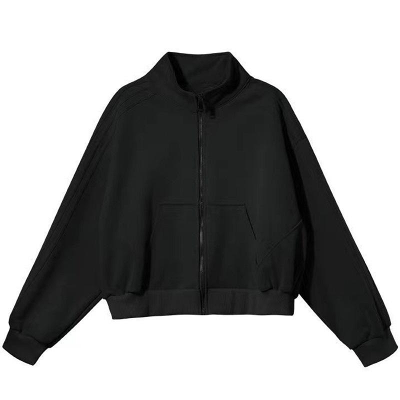 Damen Stehkragen Locker Reißverschluss Freizeitjacke