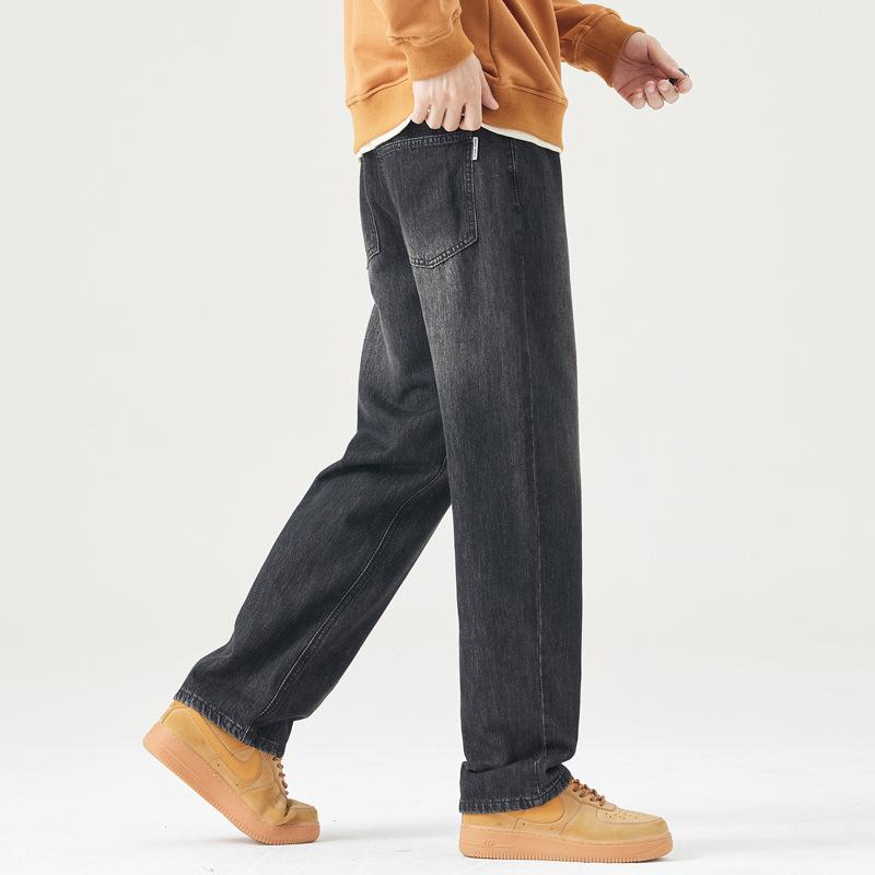 American retro trendy brand washed jeans men's spring and summer new loose wide-leg straight commuter long pants