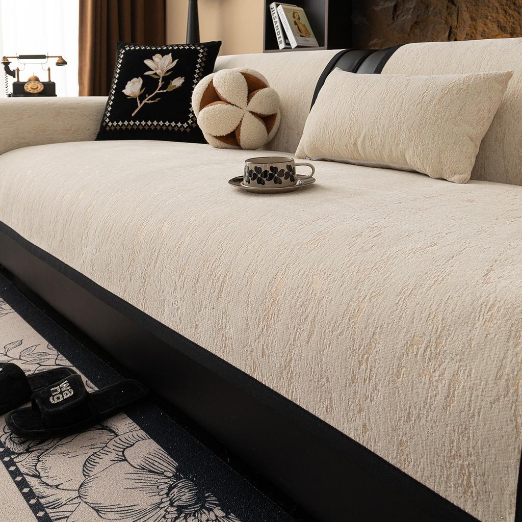 Sofa Cushion, Universal In All Seasons, Non-Slip, Solid Color, High-End Seat Cushion, French Straight Row Sofa Cover, Cover Cloth, Backrest Towel