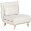 Sleeper Chair, 6-Level Adjustable Backrest, Linen Look, Up To 120 Kg, Cream