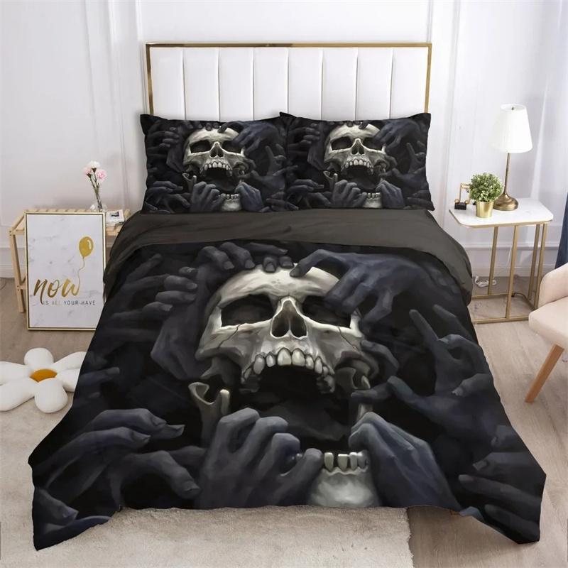Skull Deadpool Duvet Cover Set 240x220 200x200 Twin Queen King Double Bed Linens Quilt Cover Big Hand Design