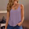 Women's Solid Color Top Mesh Hollowed Out Sleeveless Vest T-shirt