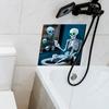 Halloween Creative Toilet Skeleton Play Phone Pattern Home Wall Decor Sticker