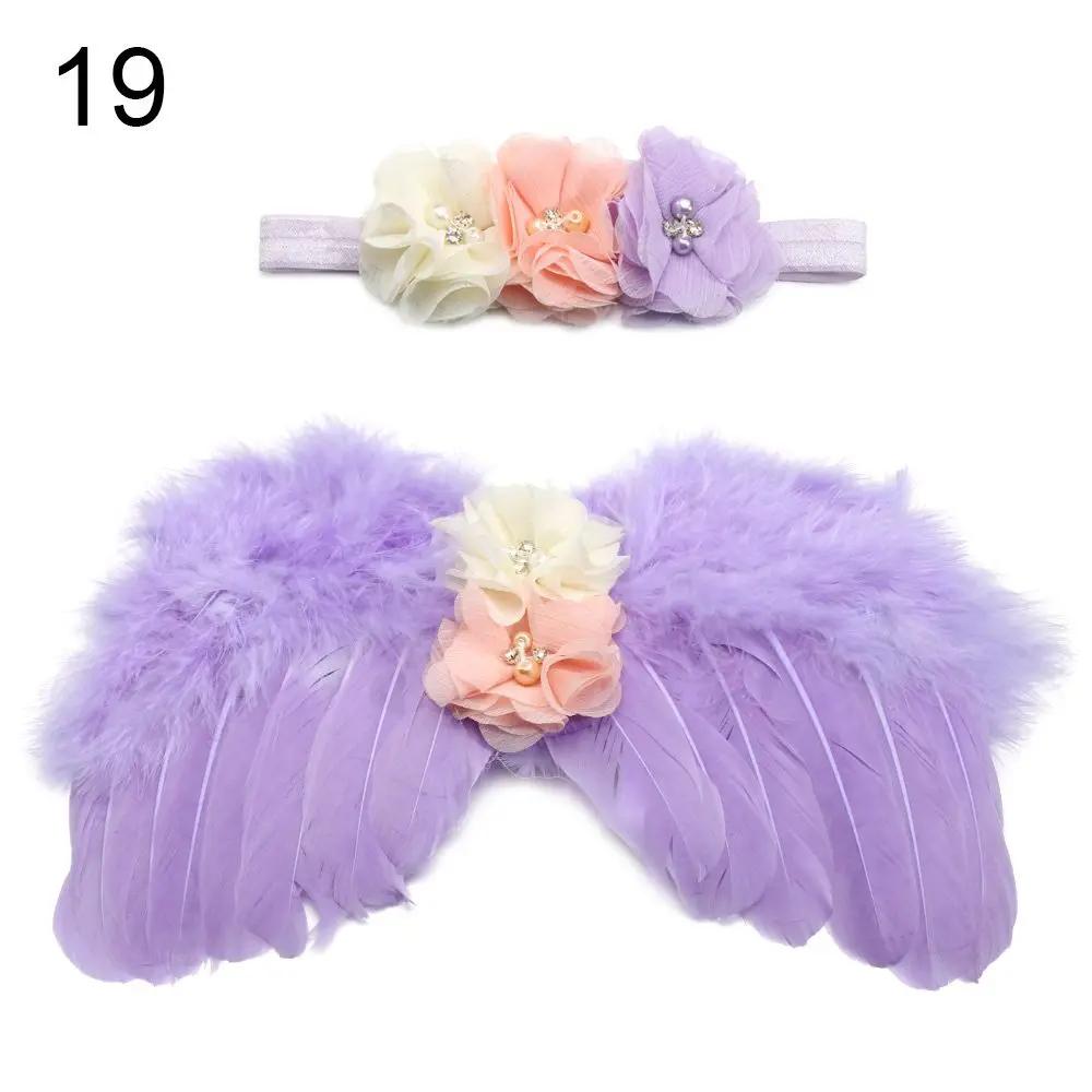 Newborn Photography Props White Angel Wing Baby Photos Props Feather Wing Girls Hair Kids Baby Photography Hair Accessories