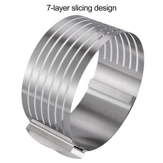 6-8 Lnch/9-12 Lnch Cake Slicer 7 Layer Food Grade Easy To Clean Cut Evenly Stainless Steel Adjustable Round Cake Cutter Ring Kitchen Gadget