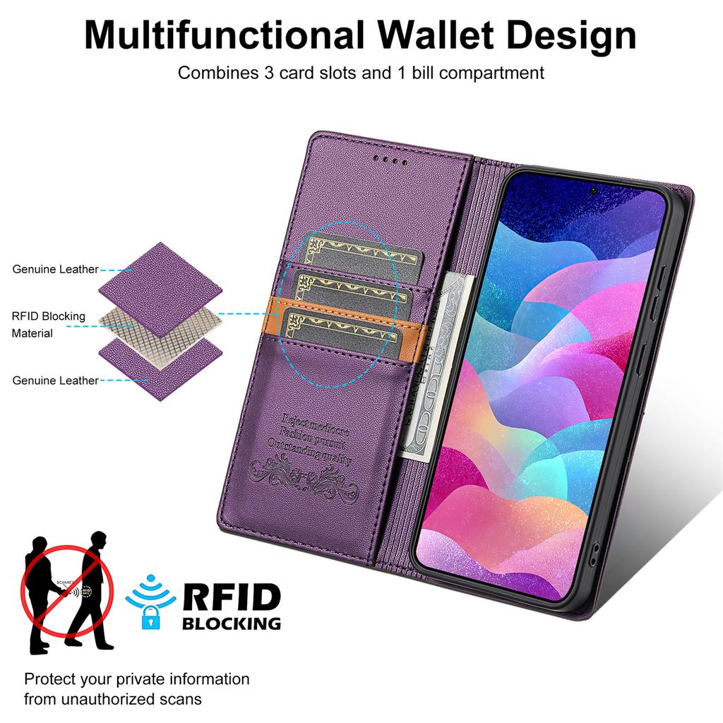 N.BEKUS P3 For Samsung Galaxy A26 5G Case RFID Blocking Wallet Stand PU Leather Flip Phone Cover