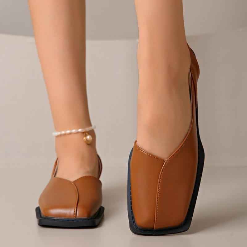 Fashion 2025 Fashion Comfortable Loafers Shoes Summer Edition Baotou Sandals for Women Non Slip Square Head for One Foot Lazy Flats