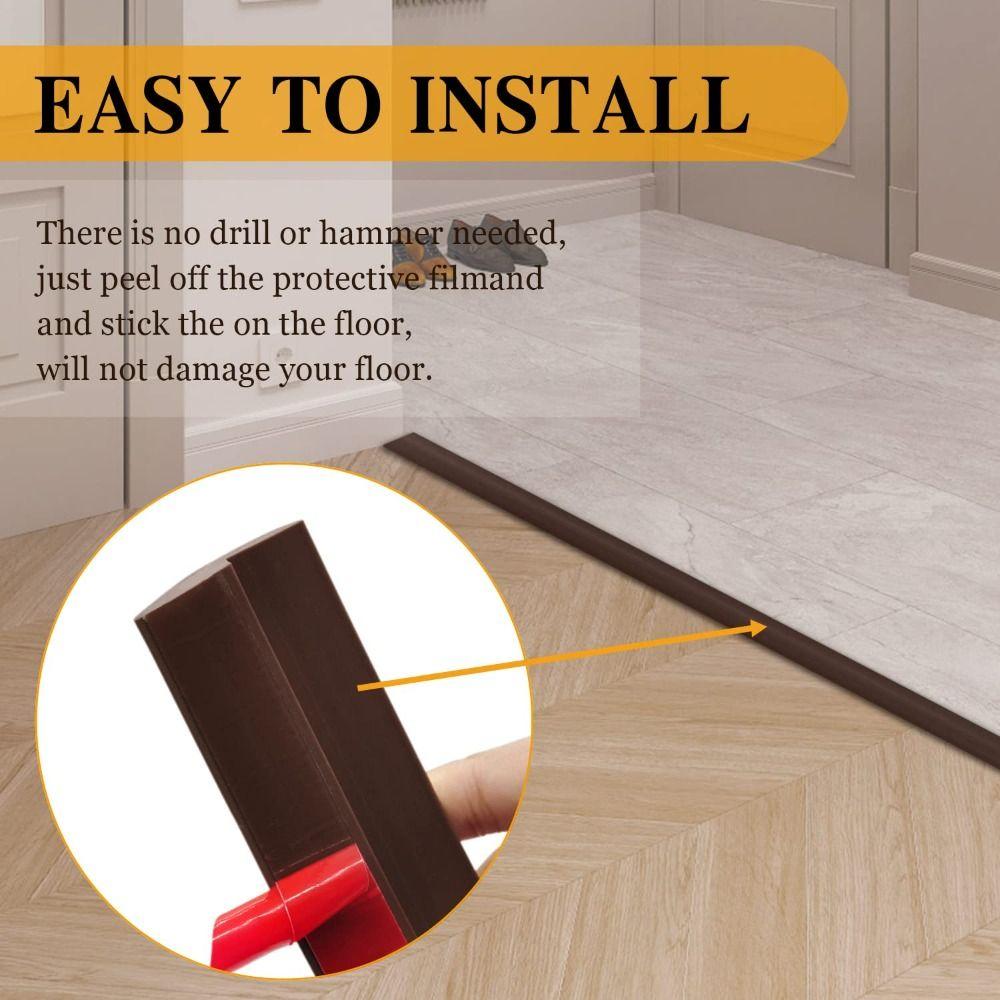 Wear-resistant Floor Transition Strip Self Adhesive Divider Strip Flat Button Strip  Doorway