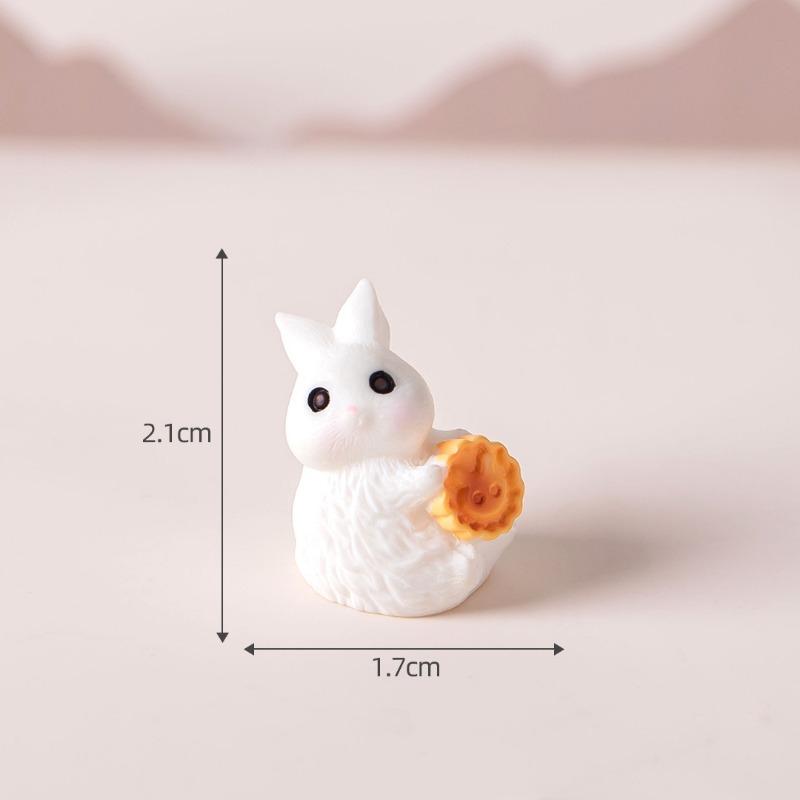 Cute Little Rabbit Animal FigurinesMooncake Decoration AccessoriesResin Desktop Ornaments for The Mid-Autumn Festival