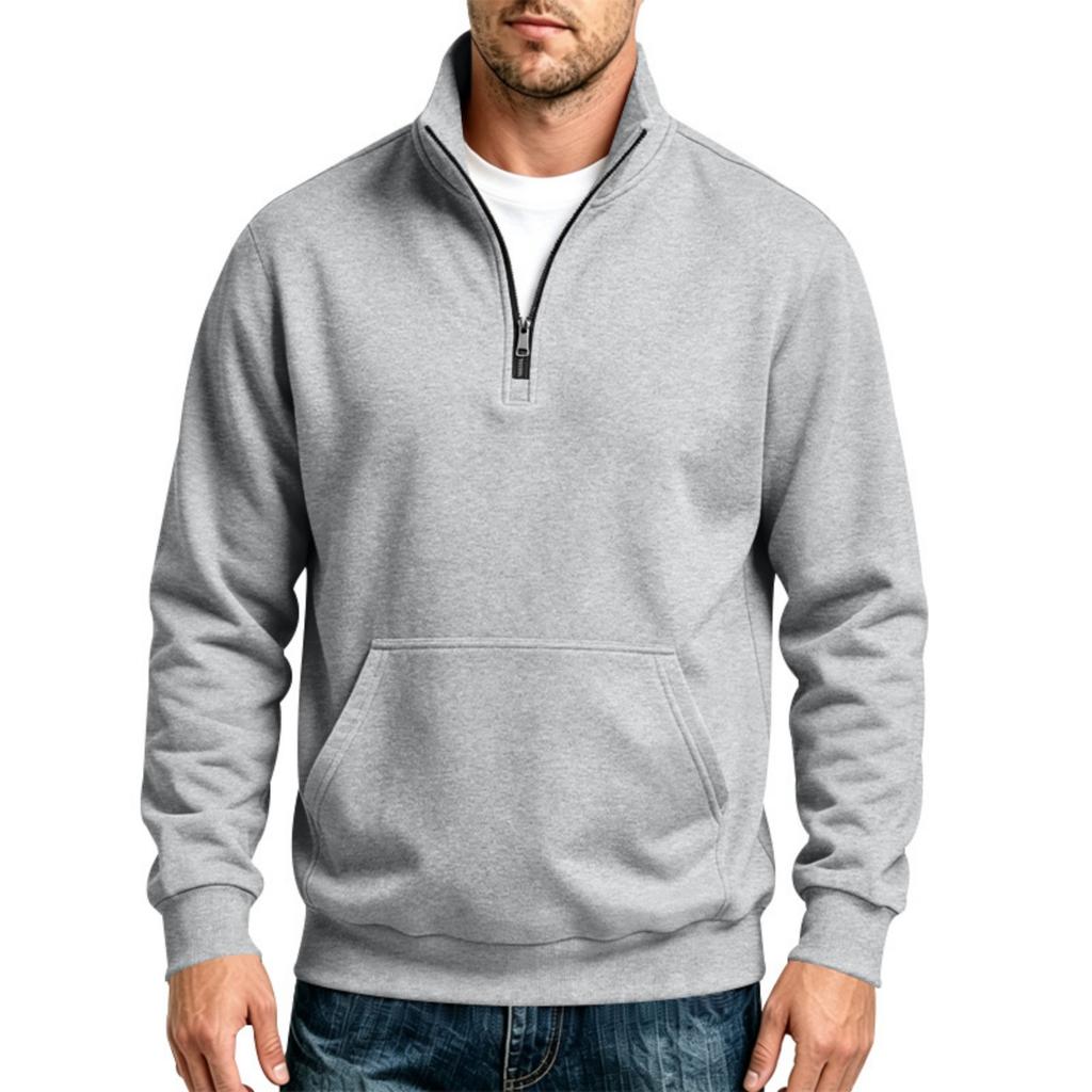 Men's Casual Half Zip Sweatshirt with Stand Collar for Everyday Wear