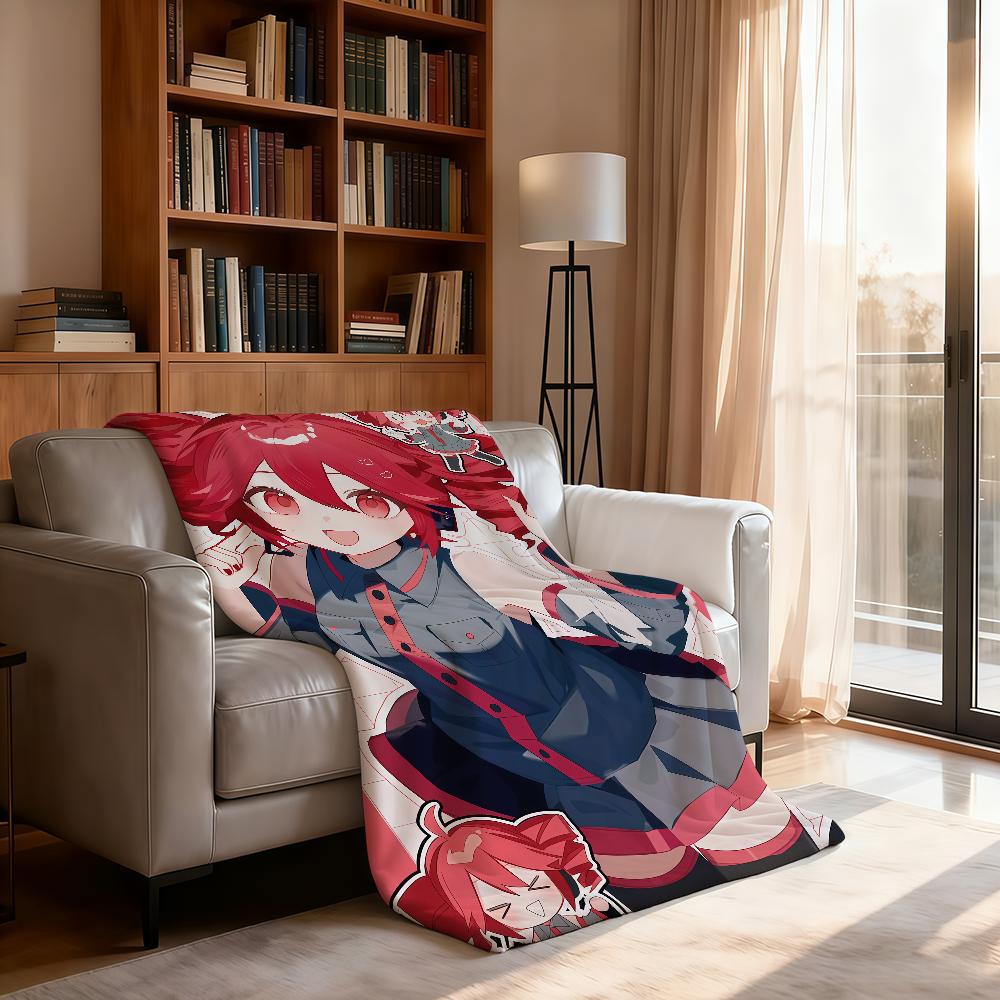 Virtual Idol Singer Anime K Kasane T Teto Blanket Soft Throw Blanket for Home Bedroom Bed Sofa Picnic Travel Office Blanket Gift