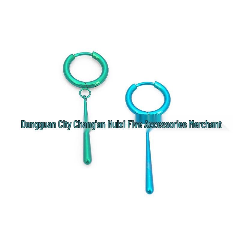 Titanium Alloy Water Drop Pendant Earrings with Anodized Color Change – G23 Titanium Hoop Body Piercing Jewelry.