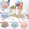 Bow Fleece Coral Solid Color Dry Hair Cap Bathroom Supplies Breathable Durable