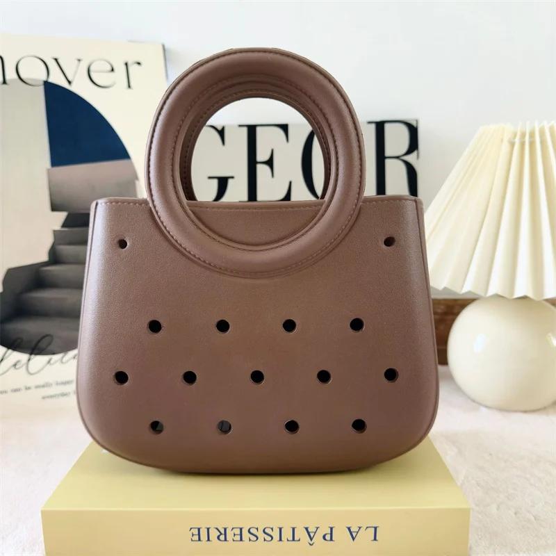 Women Summer Beach Bag Summer EVA DIY Waterproof Beach Basket Picnic Outdoor Travel Tote Handbag For Swimming Vacation Shopping