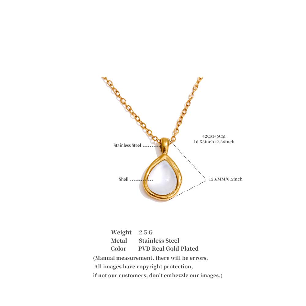 Eetit 2025 Shell Teardrop Pendant Necklace for Women Stainless Steel High Quality Popular Jewelry Accessories Gift