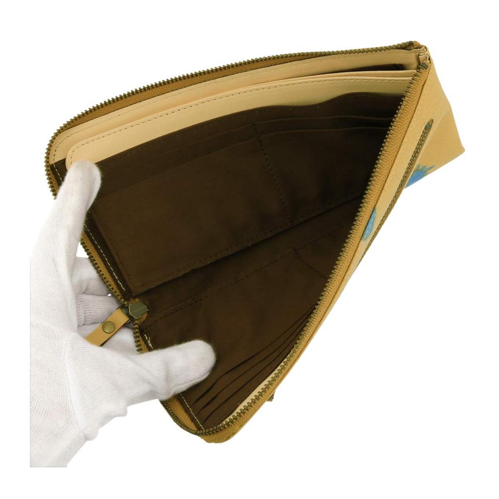 Lange Geldbörse Reißverschluss Dolce Aqua Gelb [Via Doan] L-förmig Damen [65]