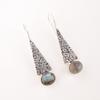 Natural Labradorite Gemstone 925 Sterling Silver Jewelry Handmade Earrings 1.9" EE-165-36