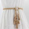 Braided Design Braided Tassel Belt Tassel Detail Dress Waistband Fashion Knit Belt  Waist Accessory