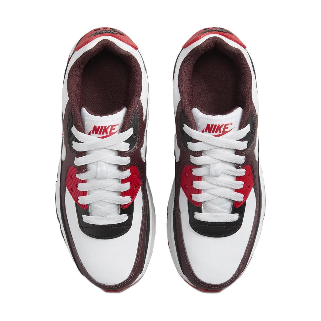 Nike Air Max 90 GS Burgundy Crush University Red Barnesneakers Svart Hvit HF6358-600