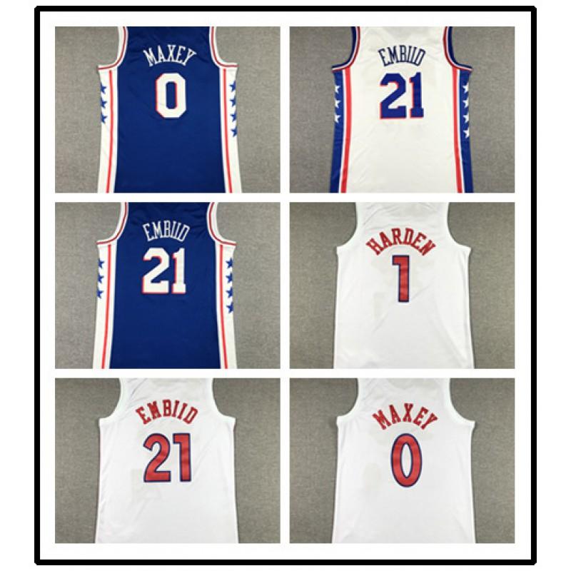 Mens Basketball Jersey Philadelphia 76ers 21 Embroidered Team Sport Shirt Practice Training