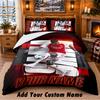 Bukayo Saka Pattern Bedding 3Pcs Set Custom Name, Bed Sheet And Pillowcases For Home Bedroom