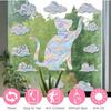 21pcs Star Moon Cat Sun Catcher Window Clings for Glass Windows, Anti-Collision Stickers Decals Prevent Bird Strikes,Rainbow Prismatic Window Clings