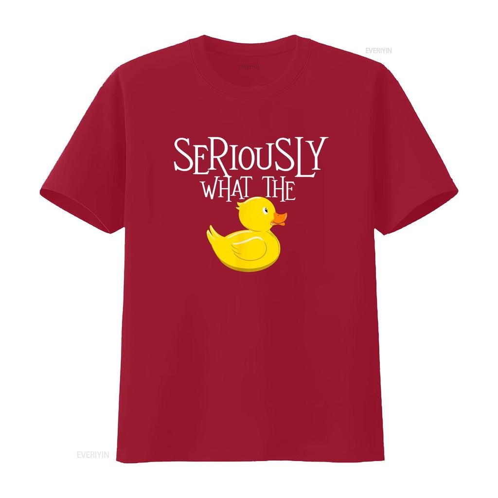 Seriously What The Duck Lover Pun T Shirt Vintage Washed Slightly Stretched Designer Clothes Versatile Streetwear