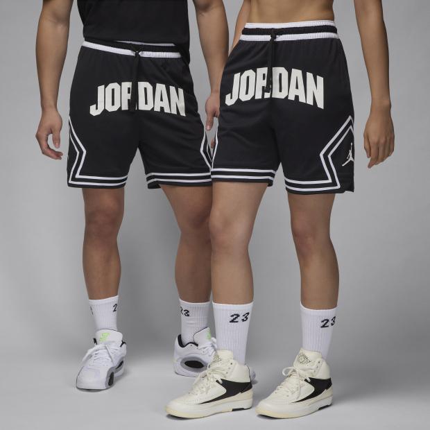 Jordan Dri-FIT Diamondsport Logo Outdoor Mid-Waist Elastic Drawstring Casual Shorts Men shorts Black White FV8613011