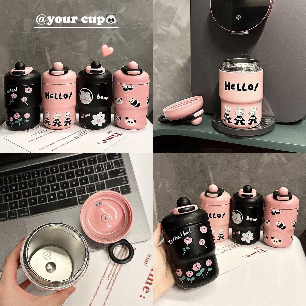 Süßer Cartoon-Isolierbecher für Mädchen, tragbare Edelstahl-Wasserflasche mit hoher ästhetischer Anziehungskraft Tb2023-603