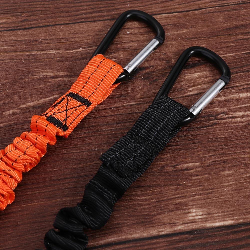 Anti-Falling Safety Bungee Tether With Carabiner Hook Tool Lanyard Tool Safety Rope  Strap Hooks