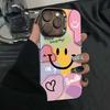 Graffiti smiley face is suitable for Apple 17Promax mobile phone case iPhone16 vitality case 15 European and American style 1413.
