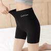Women's Embroidered Ice Silk Safety Shorts: Mid-waist, Slimming, Thin Base Layer, Plus Size for Summer Wear.