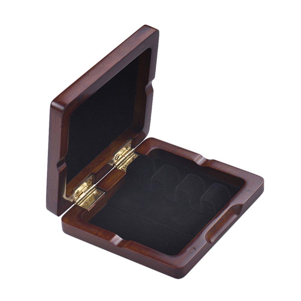 Vroomoto Wooden Bassoon Case, Maroon, Hand-Carved Box, Holds 3 Bassoons, French Design, Gentle Magnetic Lock, Ventilation Holes, Portable Size