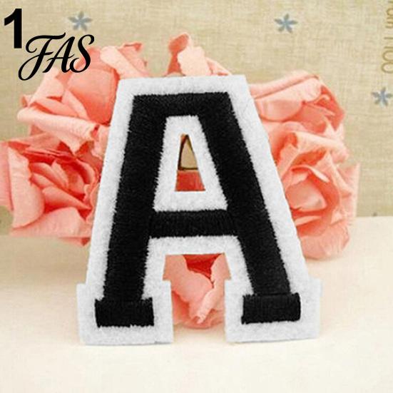 Parche termoadhesivo con motivo bordado de letras AZ para coser en la ropa
