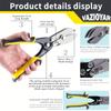 Damaly,5-Blade Duct Crimper Tool for Sheet Metal, HVAC Work, 24-28 Gauge, Alloy Steel Construction with Yellow & Black Handle