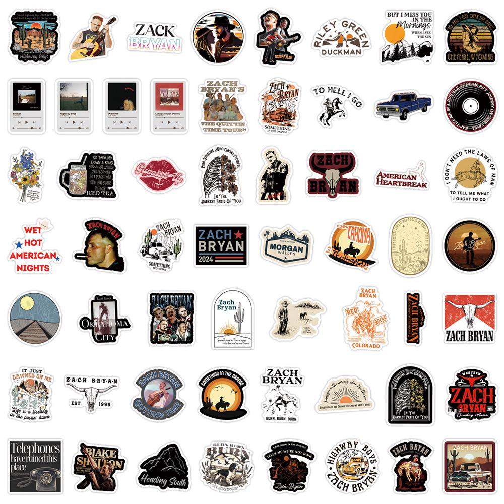 55 Zach Bryan Country Musik Graffiti Aufkleber für Skateboards & Handys